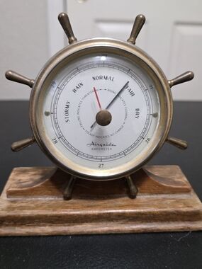 Airguide Vintage Airguide Ship Wheel Barometer Vintage Ship Wheel Barometer